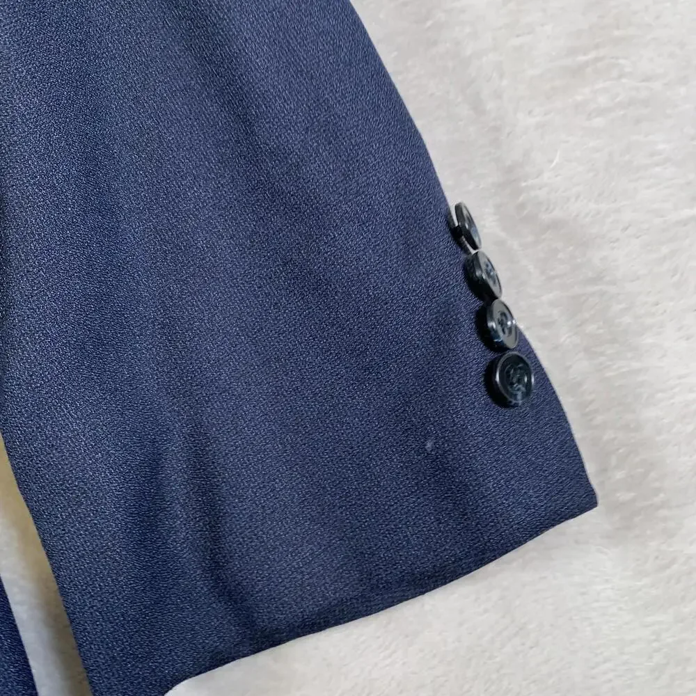 Tom James Filo‎ A Mano Blazer Mens 44 Long Blue Wool 3 Button Hand Tailored USA